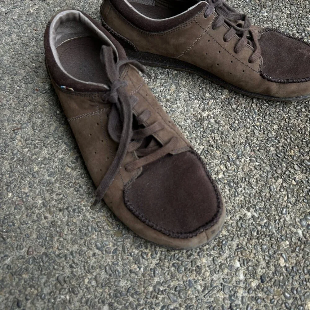The North Face Brown Suede Lace Up Casual Shoes Cork insoles Size 12